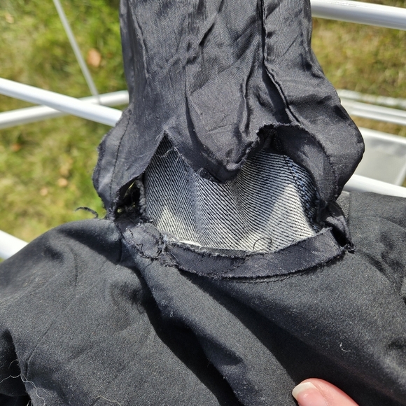 Marc Jacobs light black denim moto jacket size small FLAWED PLEASE READ - Picture 7 of 8